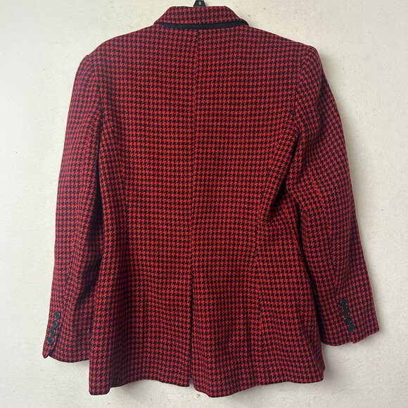 Limited Blazer Jacket sz S red black herringbone Wool Mohair blend career - Picture 4 of 5